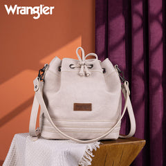 Wrangler Leather Bucket Crossbody Bag