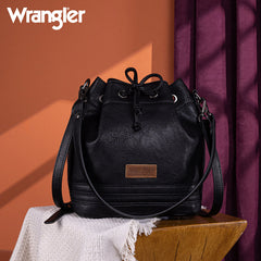 Wrangler Leather Bucket Crossbody Bag