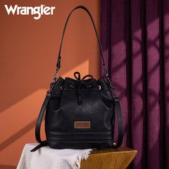 Wrangler Leather Bucket Crossbody Bag