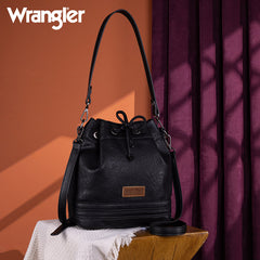 Wrangler Leather Bucket Crossbody Bag