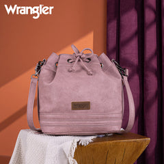 Wrangler Leather Bucket Crossbody Bag