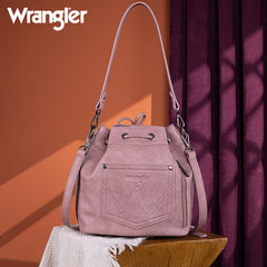 Wrangler Leather Bucket Crossbody Bag