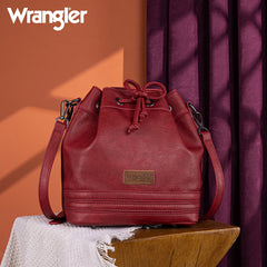 Wrangler Leather Bucket Crossbody Bag