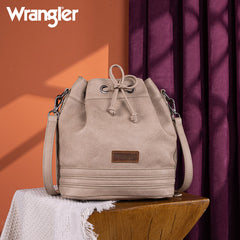 Wrangler Leather Bucket Crossbody Bag