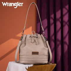 Wrangler Leather Bucket Crossbody Bag