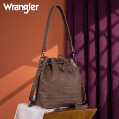 Wrangler Leather Bucket Crossbody Bag