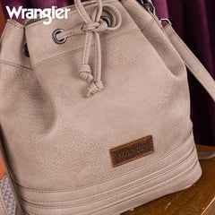 Wrangler Leather Bucket Crossbody Bag