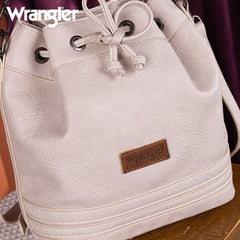 Wrangler Leather Bucket Crossbody Bag