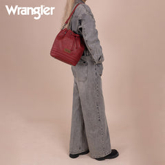 Wrangler Leather Bucket Crossbody Bag