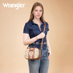 Wrangler Sherpa Aztec Canvas Crossbody