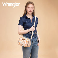 Wrangler Sherpa Aztec Canvas Crossbody