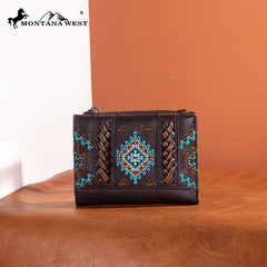 Montana West Aztec Embroidered Distressed Leather Tote Bag Set