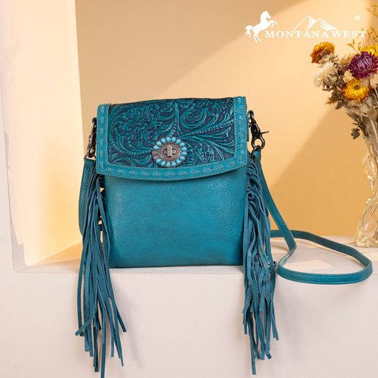 Montana West Tooled Concho Crossbody