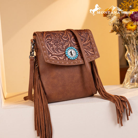 Montana West Tooled Concho Crossbody