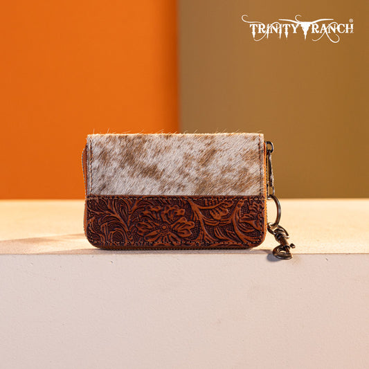 Trinity Ranch Hair-on Cowhide Tooled Wallet