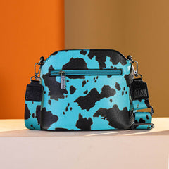 Wrangler Zippered Cow Print Crossbody Bag