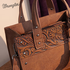 Wrangler Western Tooled Tote Crossbody