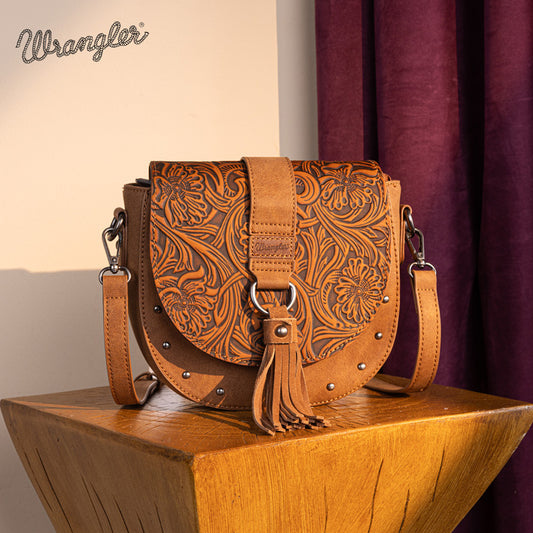 Wrangler Western Tooled Saddle Bag Crossbody