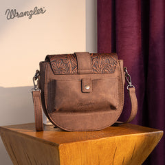 Wrangler Western Tooled Saddle Bag Crossbody