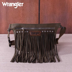 WG73-194  Wrangler Fringe  Fanny Pack Belt Bag Sling Bag - Coffee