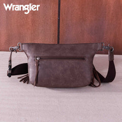 WG73-194  Wrangler Fringe  Fanny Pack Belt Bag Sling Bag - Coffee