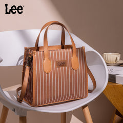 LEE Striped Canvas Tote Bag/Crossbody