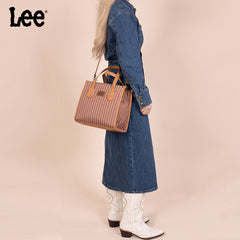 LEE Striped Canvas Tote Bag/Crossbody