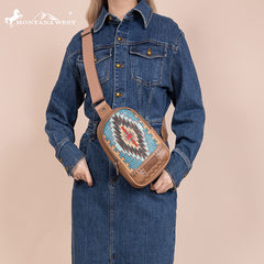 Montana West Aztec Embroidered Sling Bag