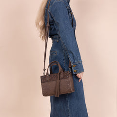 Wrangler Western Tooled Tote Crossbody