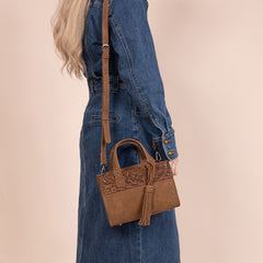 Wrangler Western Tooled Tote Crossbody