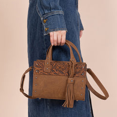 Wrangler Western Tooled Tote Crossbody