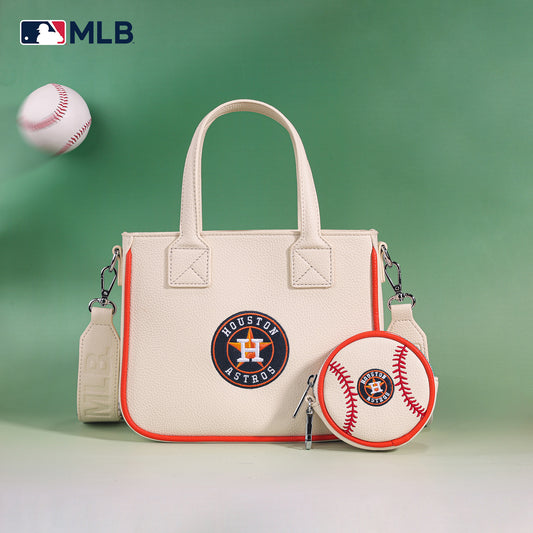 MLB Houston Astros Team Tote/Crossbody with Baseball Coin Pouch