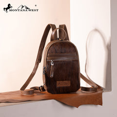 Montana West Genuine Leather Sling Bag Convertible Backpack