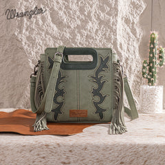 Wrangler Top Handle Embroidered Fringe Tote/Crossbody