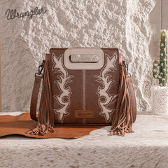 Wrangler Top Handle Embroidered Fringe Tote/Crossbody