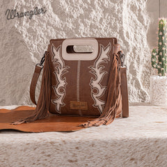 Wrangler Top Handle Embroidered Fringe Tote/Crossbody