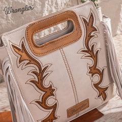 Wrangler Top Handle Embroidered Fringe Tote/Crossbody