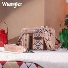 Wrangler Aztec Printed Crossbody Purse-Pink