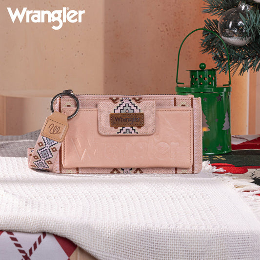 WG139-W013 Wrangler Aztec Print Bi-Fold Wallet Wristlet