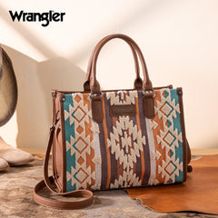 Wrangler Sherpa Aztec Canvas Tote Bag