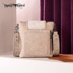 Trinity Ranch Hair-on Cowhide Tooled Crossbody Purse