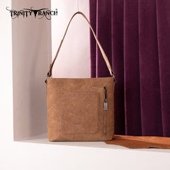 Trinity Ranch Hair-on Cowhide Tooled Crossbody Purse