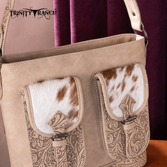 Trinity Ranch Hair-on Cowhide Tooled Crossbody Purse