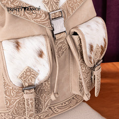 Trinity Ranch Hair-on Cowhide Tooled Backpack