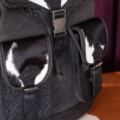 Trinity Ranch Genuine Hair-On Cowhide Tooled Backpack