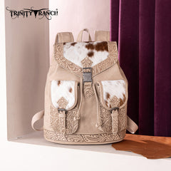 Trinity Ranch Genuine Hair-On Cowhide Tooled Backpack