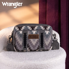 Wrangler Southwestern Pattern Dual Sided Print Crossbody Purse