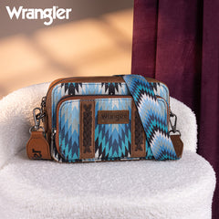 Wrangler Southwestern Pattern Dual Sided Print Crossbody Purse