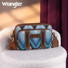 Wrangler Southwestern Pattern Dual Sided Print Crossbody Purse