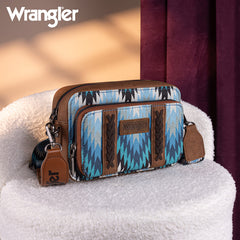 Wrangler Southwestern Pattern Dual Sided Print Crossbody Purse